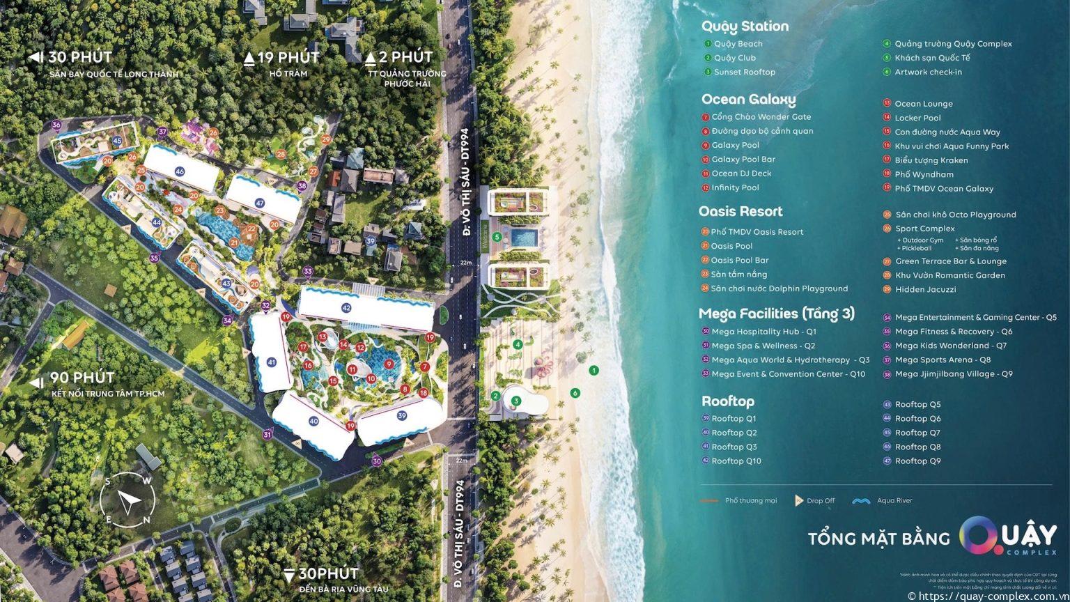 Mặt bằng tiện ích của Quậy Complex Phước Hải