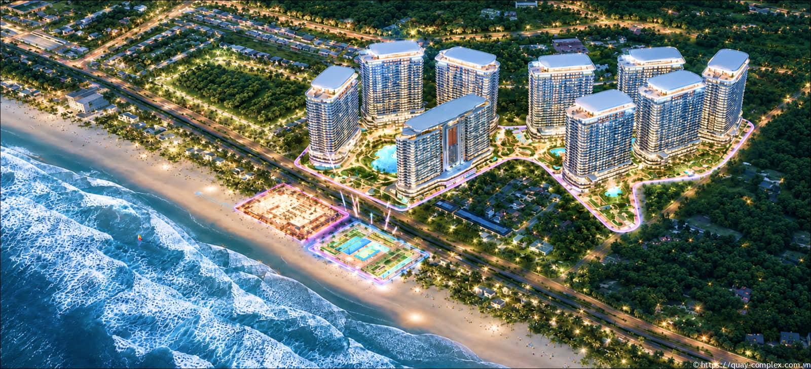 Phối cảnh Quậy Complex với 9 toà tháp view biển Phước Hải