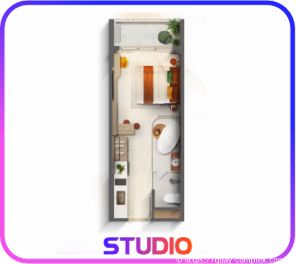 Thiết kế căn hộ Studio Quậy Complex